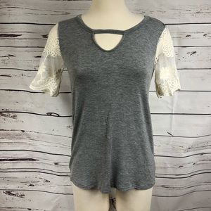 Grey‎ Lace Open Back Top